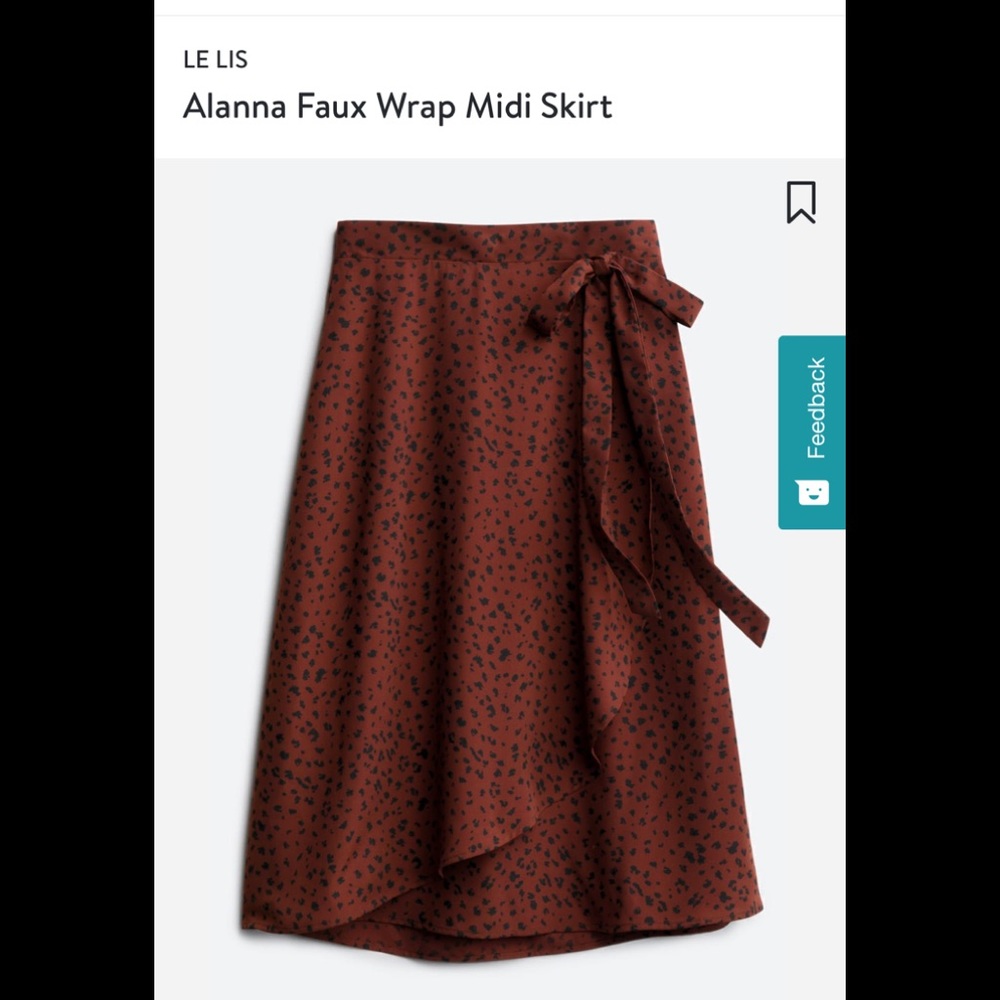 LE LIS
Alanna Faux Wrap Midi Skirt purchased from Stitch Fix